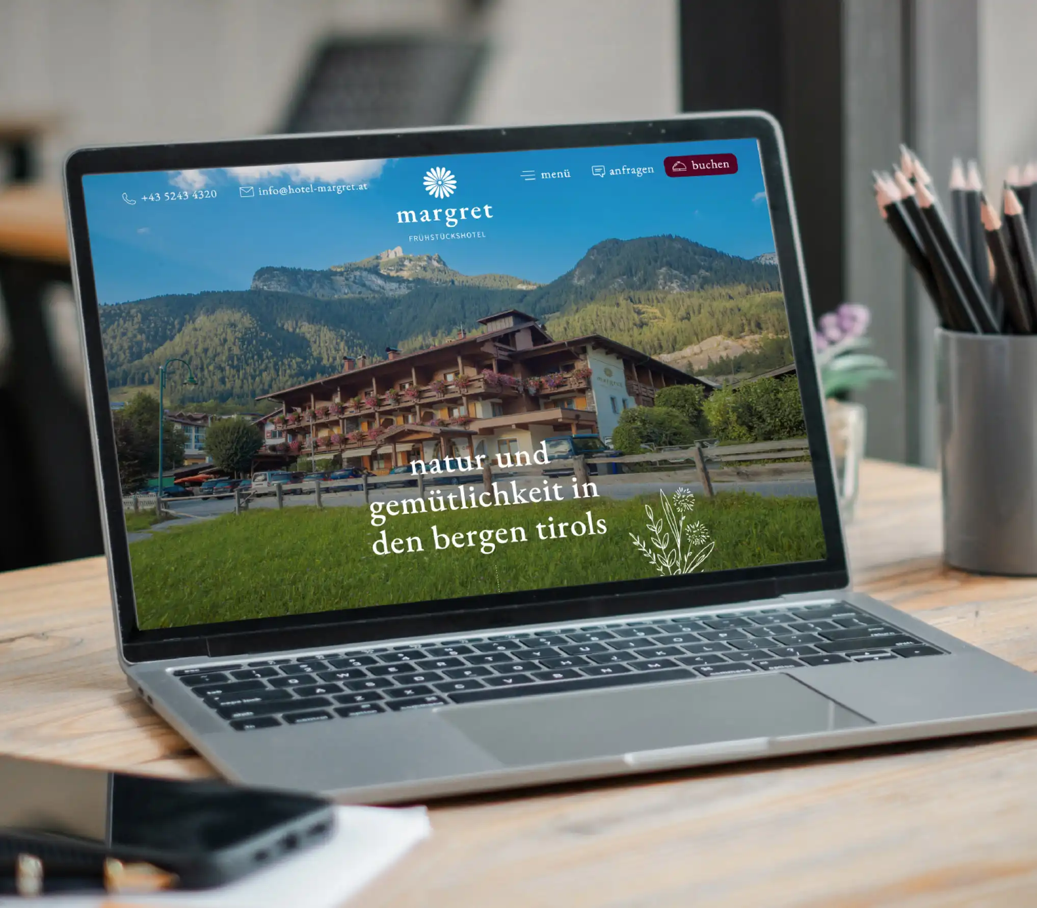 Grafik- und Werbeagentur Achensee, Frühstückshotel margret Website